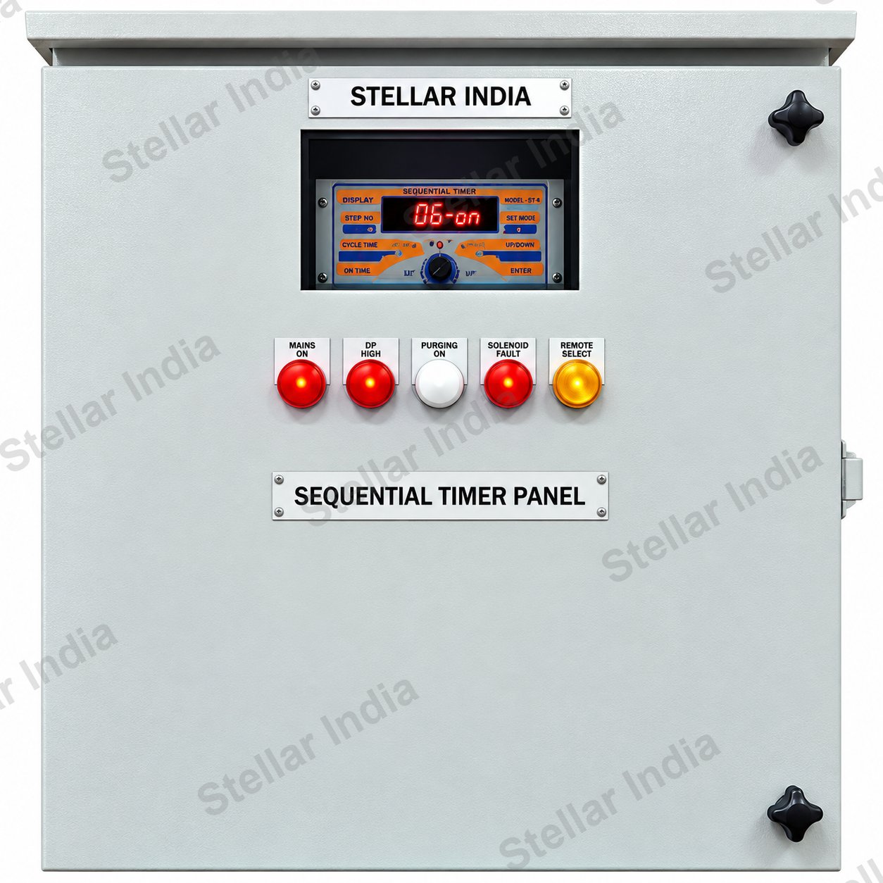 Bag filter timer sequential timer panel front view